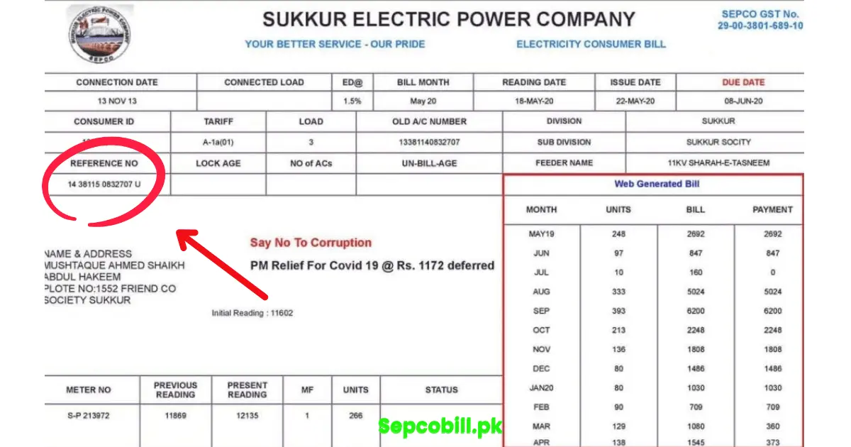 sepco sukkur bill download